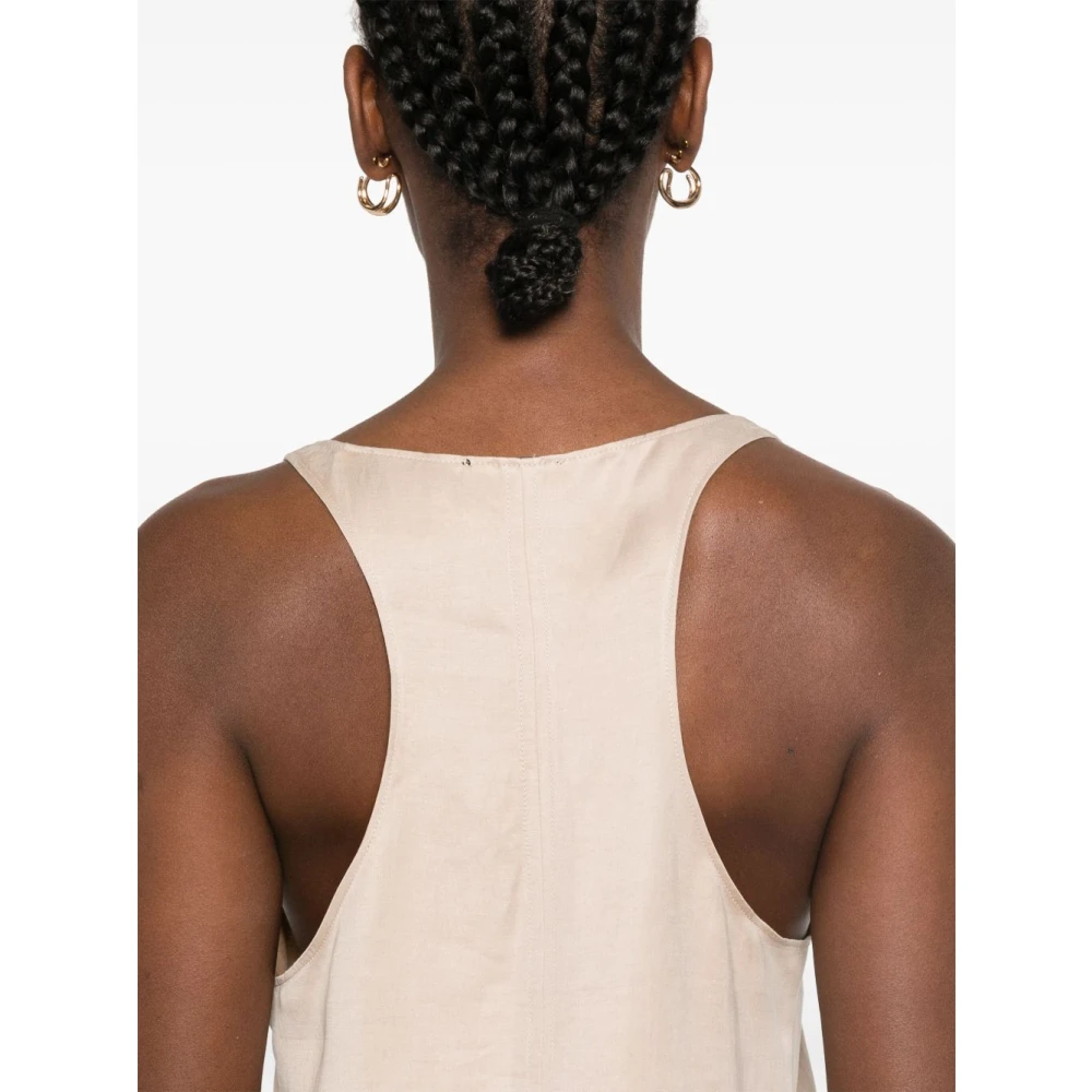 Alysi Beige Mouwloze Racerback Jurk Beige Dames
