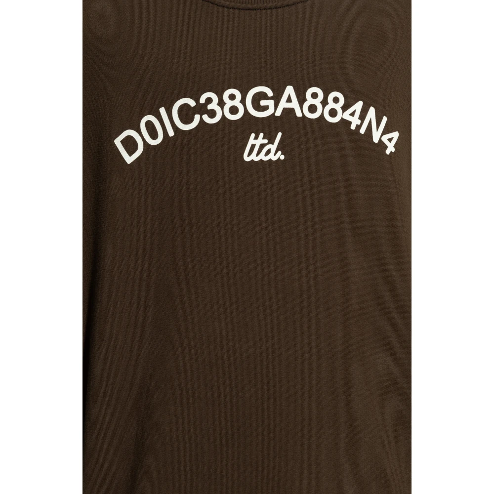 Dolce & Gabbana Bedrukte sweatshirt Brown Heren