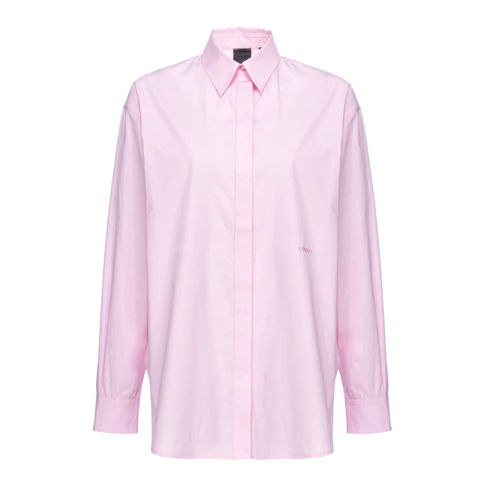 Pinko Klassieke Poplin Overhemd Pink Dames