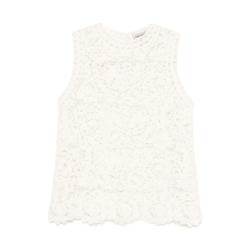Semicouture Jumpers White - Female - Round-Neck Knitwear - White - Xs - Knitwear