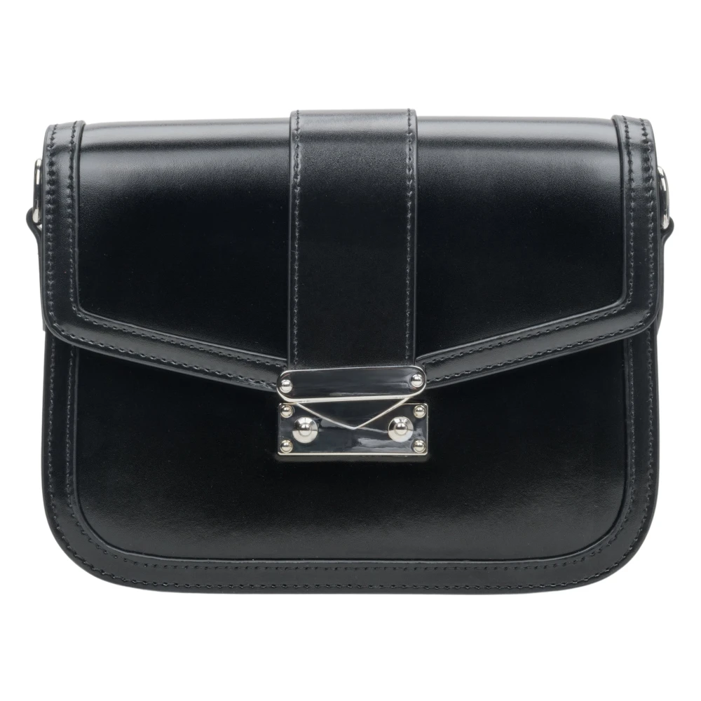 Estro Dames Kleine Licht Zwarte Handtas gemaakt van Echt Leer met Zilveren Hardware Er00113899 Black Dames