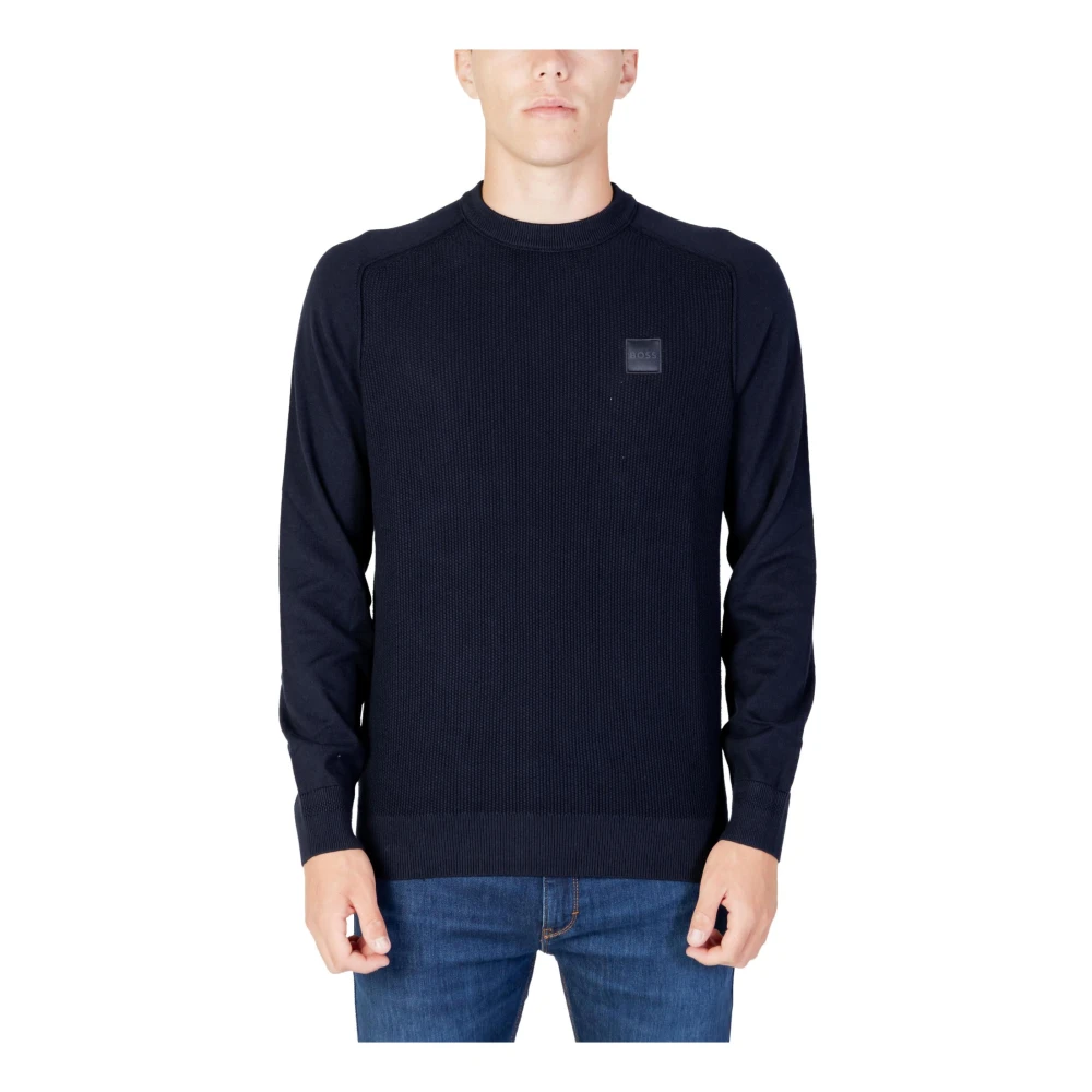 Hugo Boss Heren Blauwe Gebreide Kleding Blue Heren