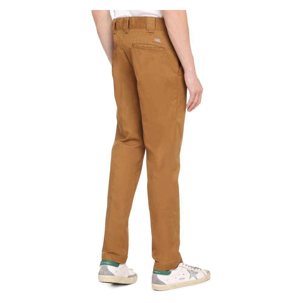 Dickies Slim Fit Broek met Achterzakken Brown Heren