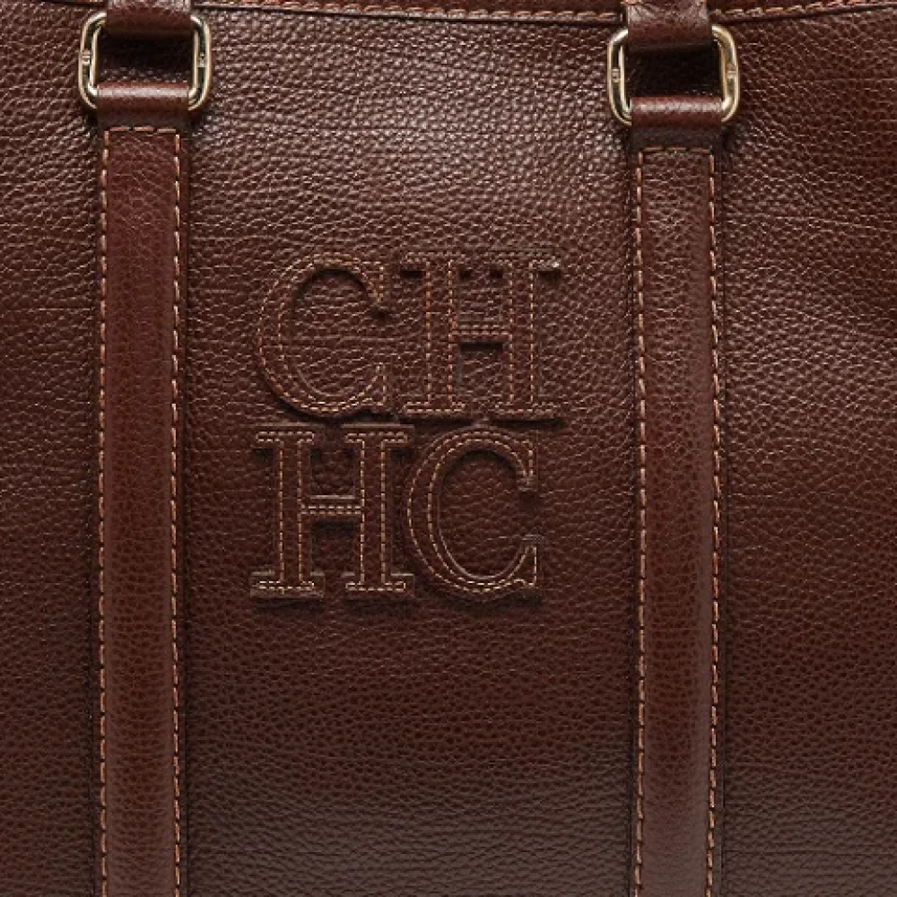 Carolina Herrera Pre-owned Leather totes Brown Dames