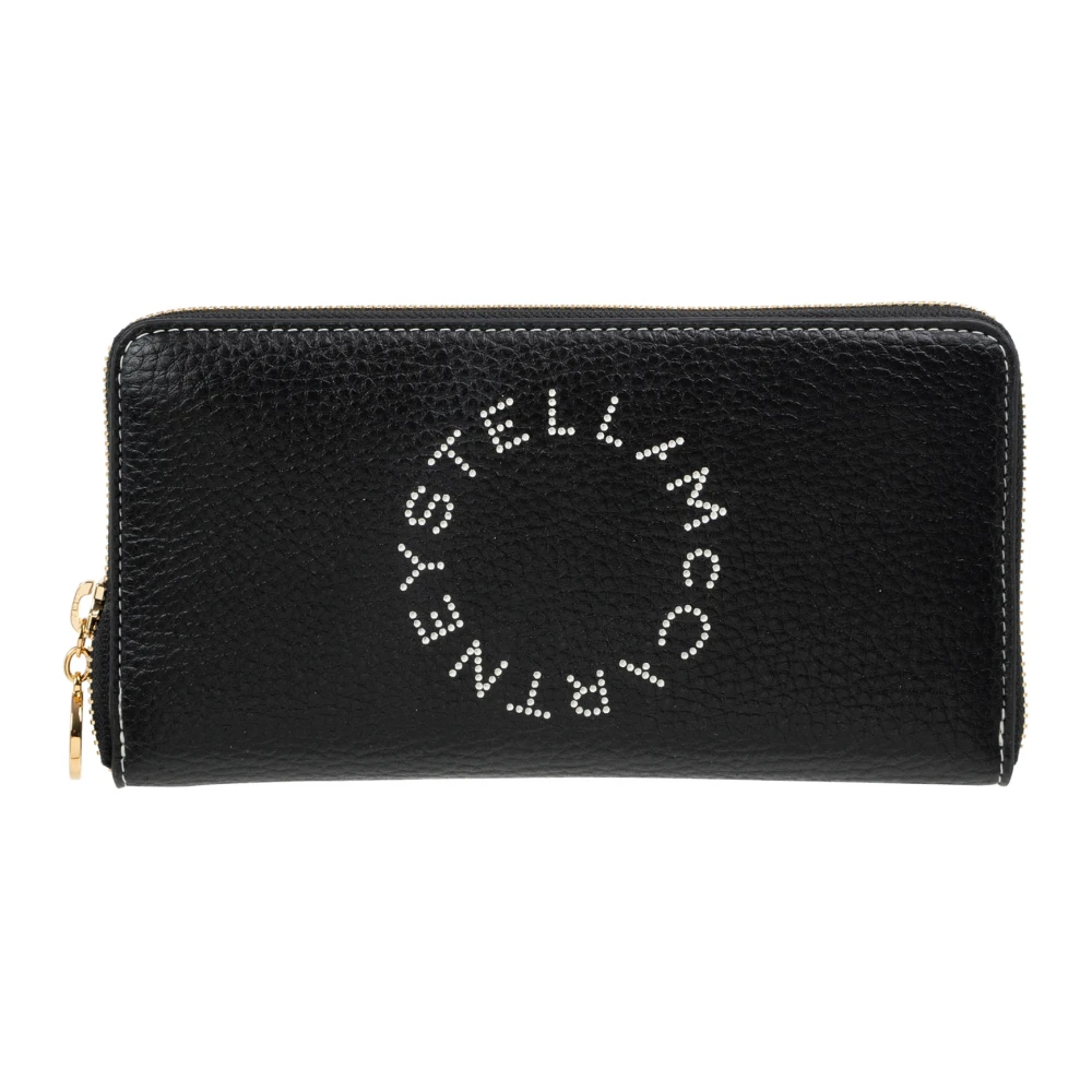 Stella Mccartney Women's Black Logo Wallet With Zip Closure