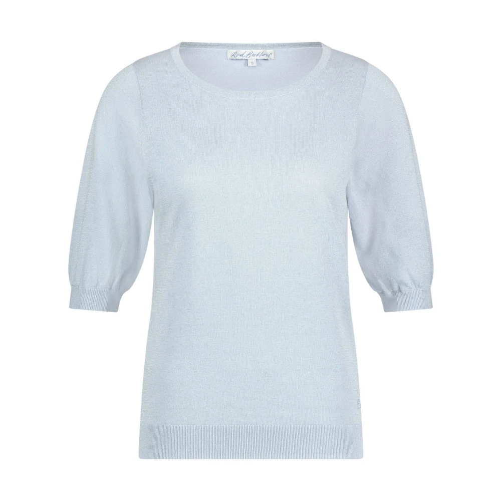 Red Button Blauwe Glitter Gebreide Top Blue Dames
