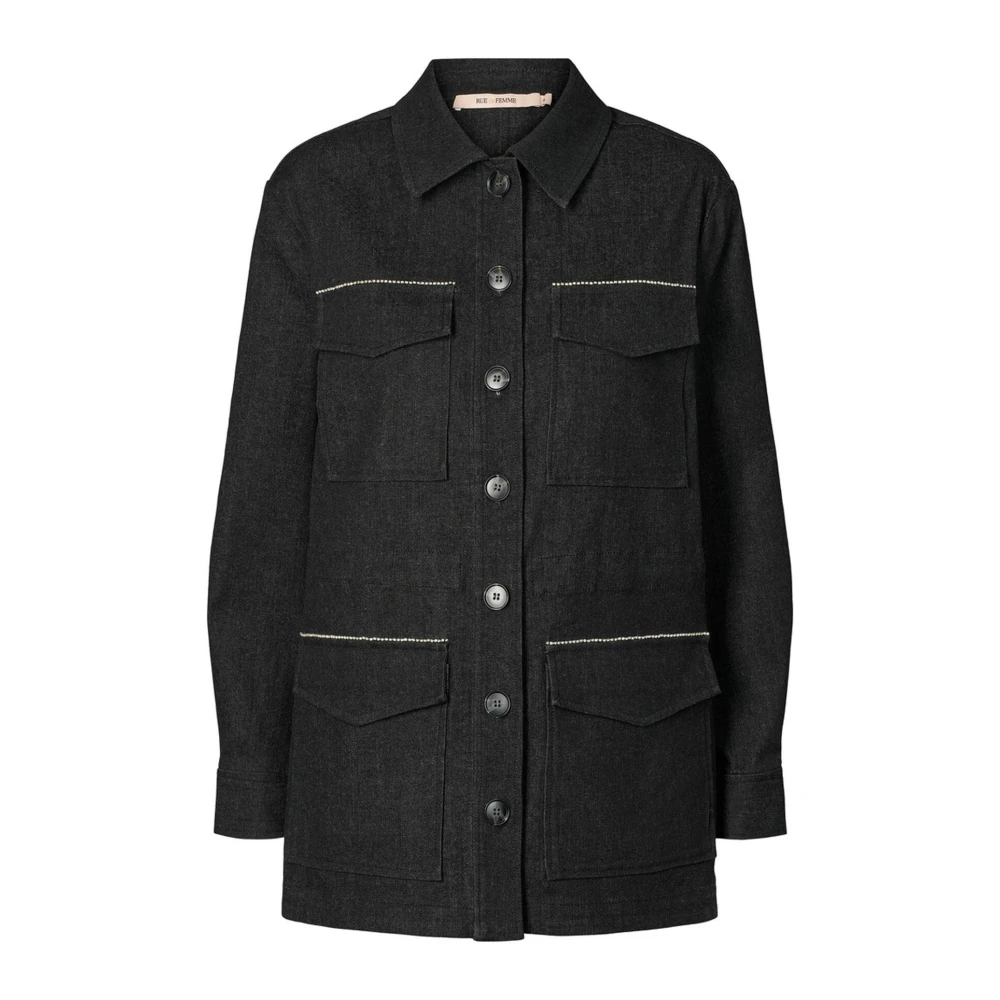 RUE de Femme Cargo-geïnspireerde Jas Buitenkleding Zwart Black Dames