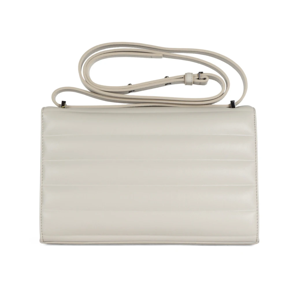 Calvin Klein Gewatteerde Schoudertas met Logo Plaque White Dames