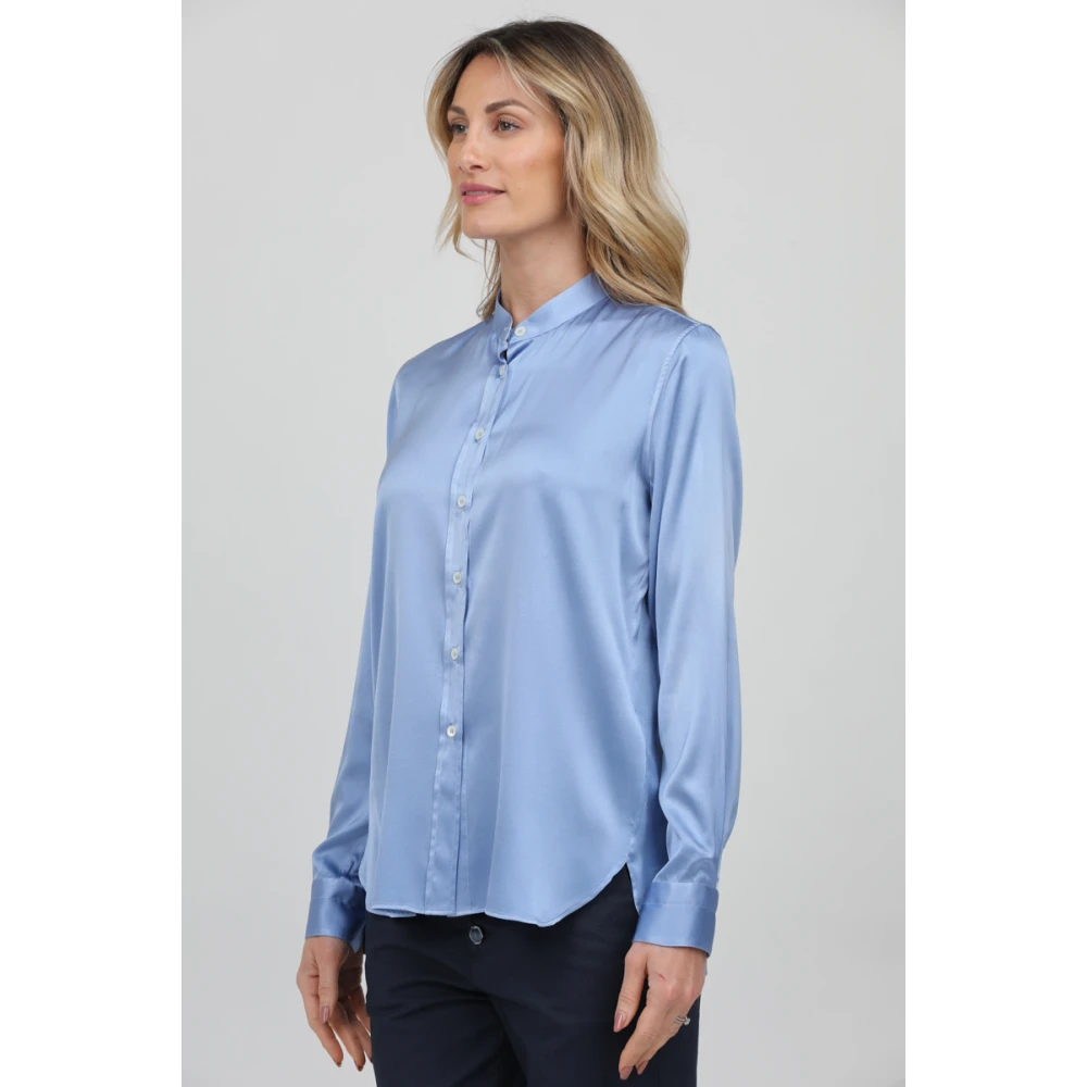 Caliban Lange mouwen overhemd Blue Dames