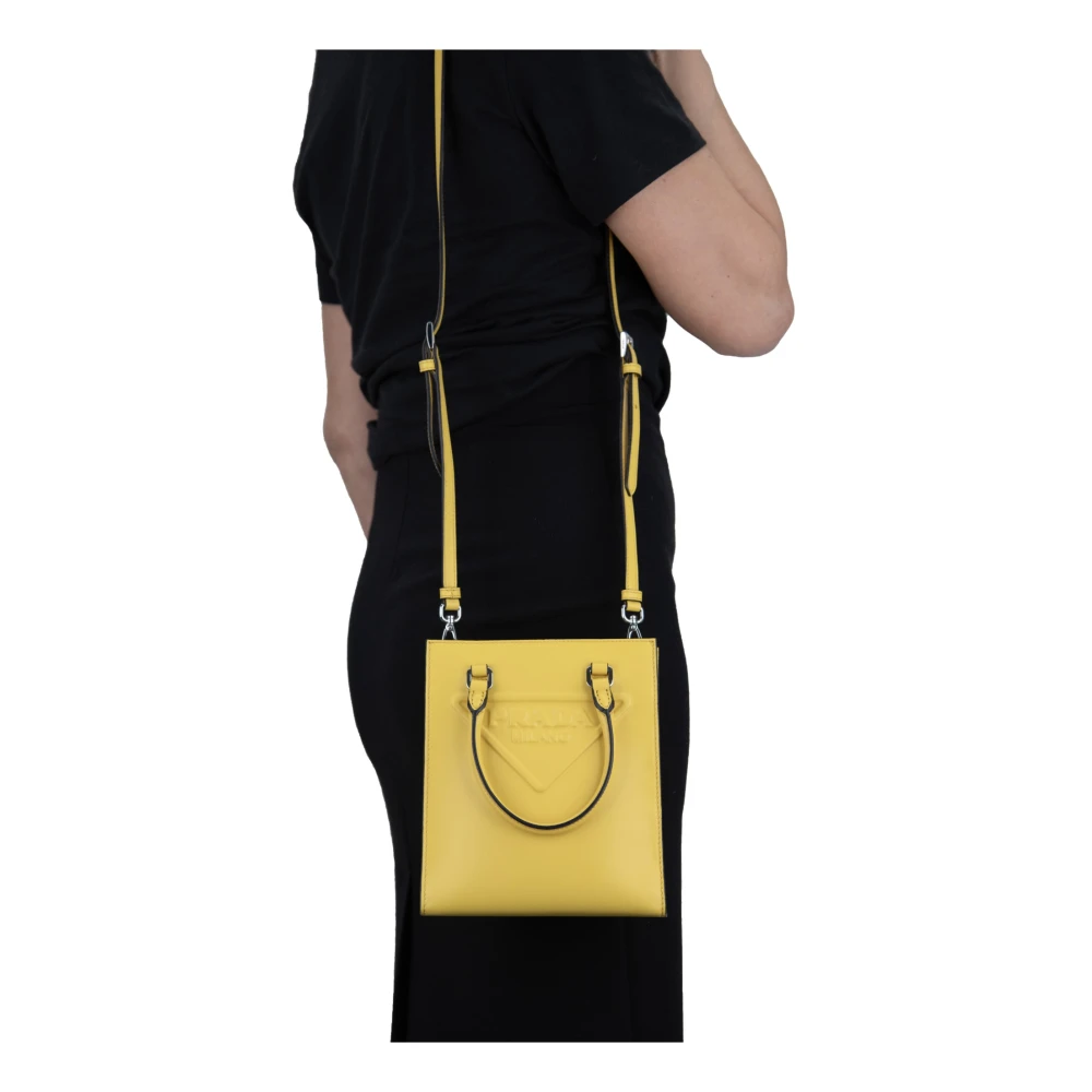Prada Stijlvolle leren schoudertas Yellow Dames