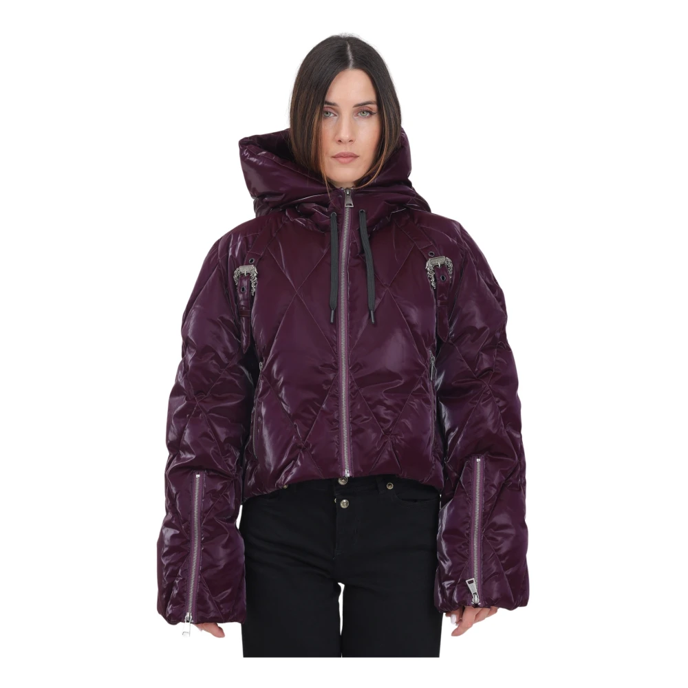 Versace Jeans Couture Paarse Velvet Bomberjack Purple Dames