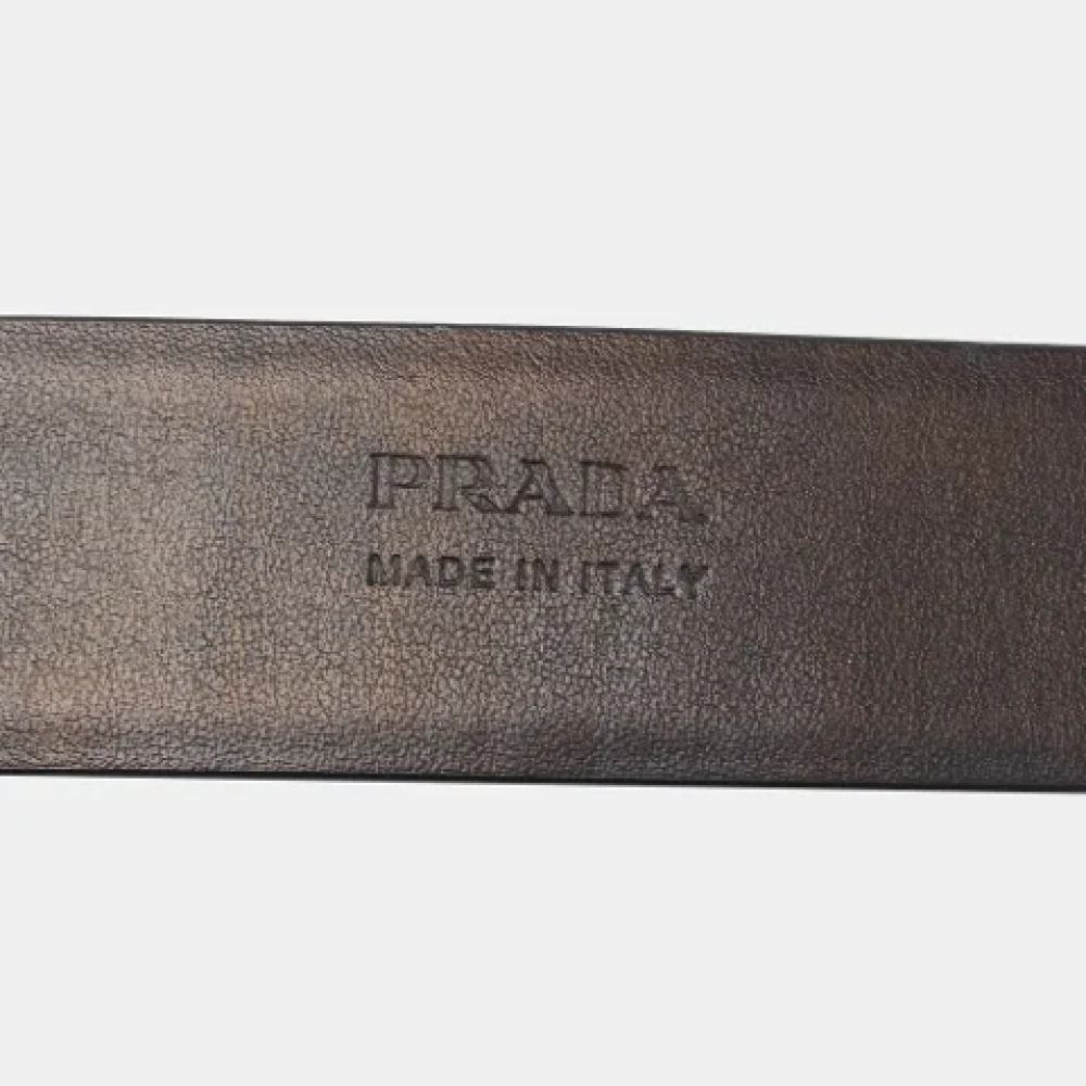 Prada Vintage Pre-owned Leather belts Black Dames
