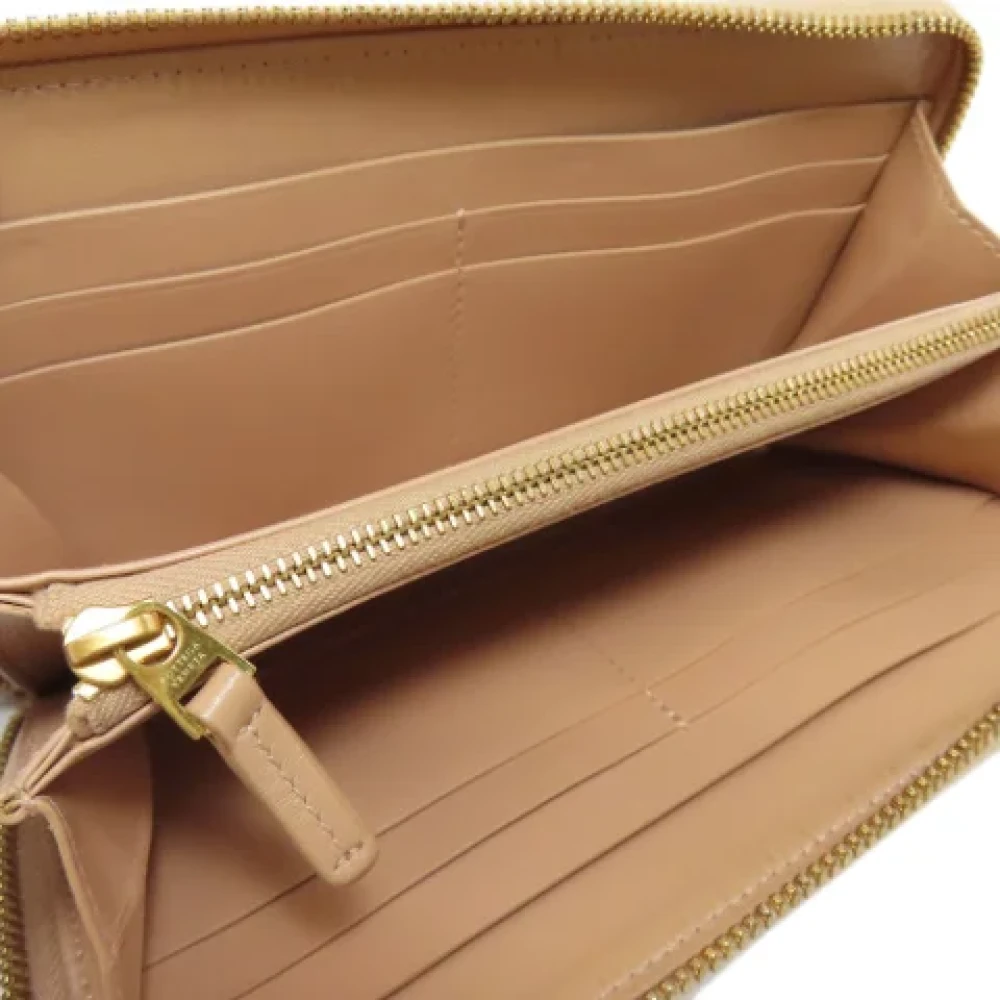 Bottega Veneta Vintage Pre-owned Leather wallets Beige Dames