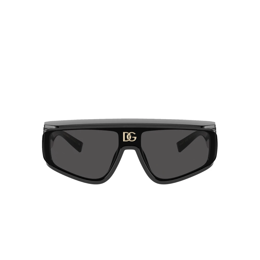 Dolce & Gabbana DG Logo Zwarte Masker: Verhoog je Stijl met Ambachtelijke Zonnebrillen Black Dames