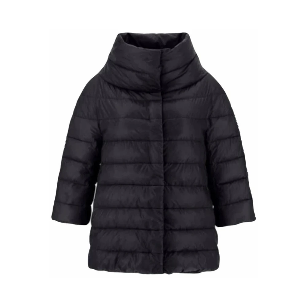Herno Ultralight Nylon Cape Jas met ¾ Mouwen Black Dames