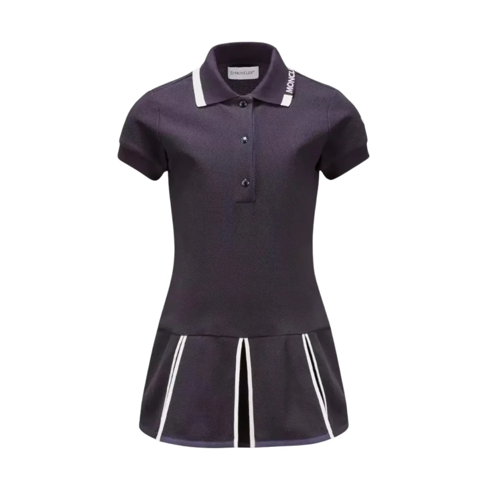 Moncler Women's Blue Polo Dress With Pleats