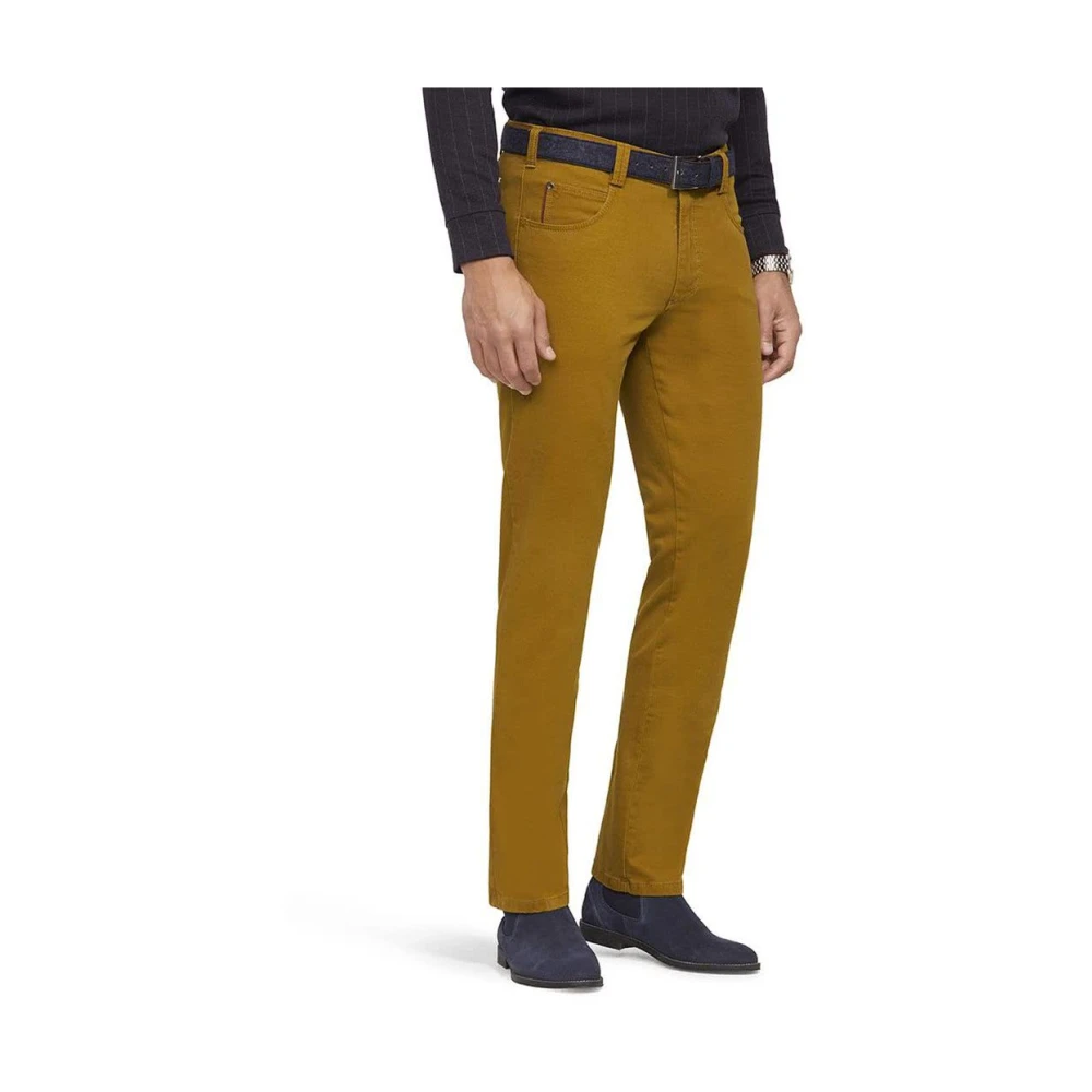 Meyer Gröna bomulls chino byxor med modern look Brown, Herr