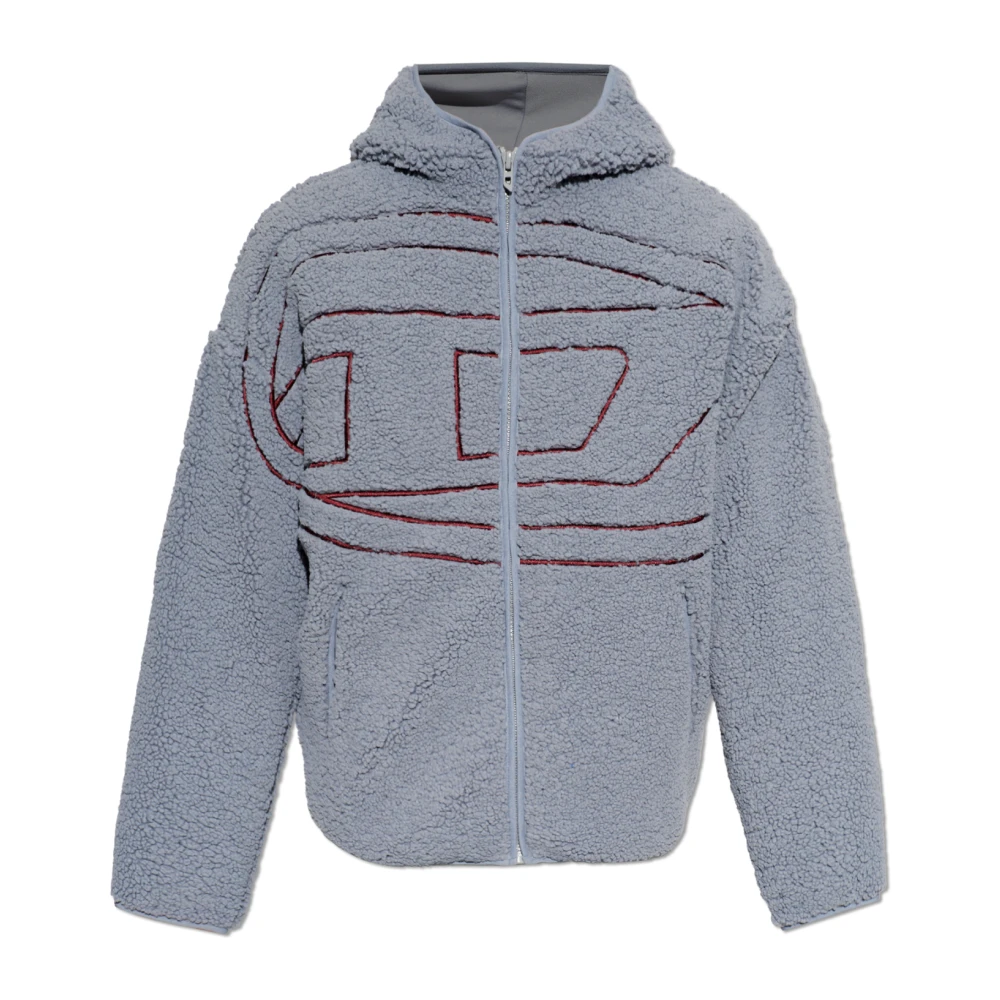 Diesel Mannelijk Grijs Hoodies & Sweatvesten Heren, S, Polyester, S-Zat Sweatshirt