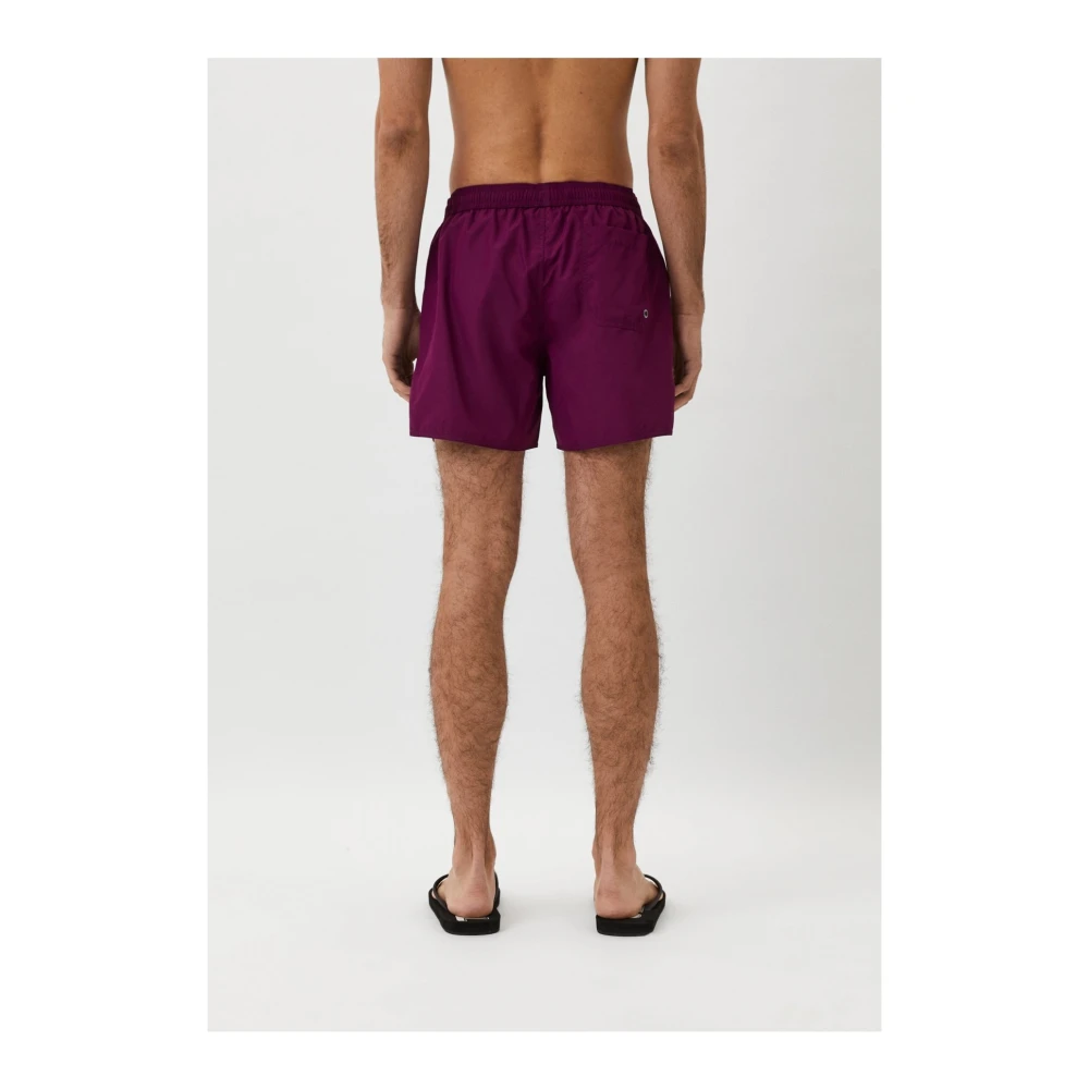 Emporio Armani Paarse Logo Band Zwemshorts Purple Heren