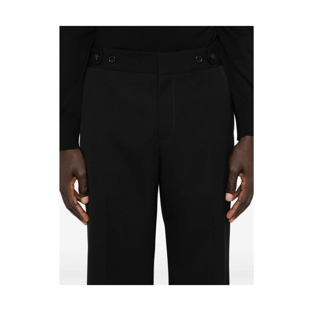 Off White Zwarte wollen twill rechte broek Black Heren