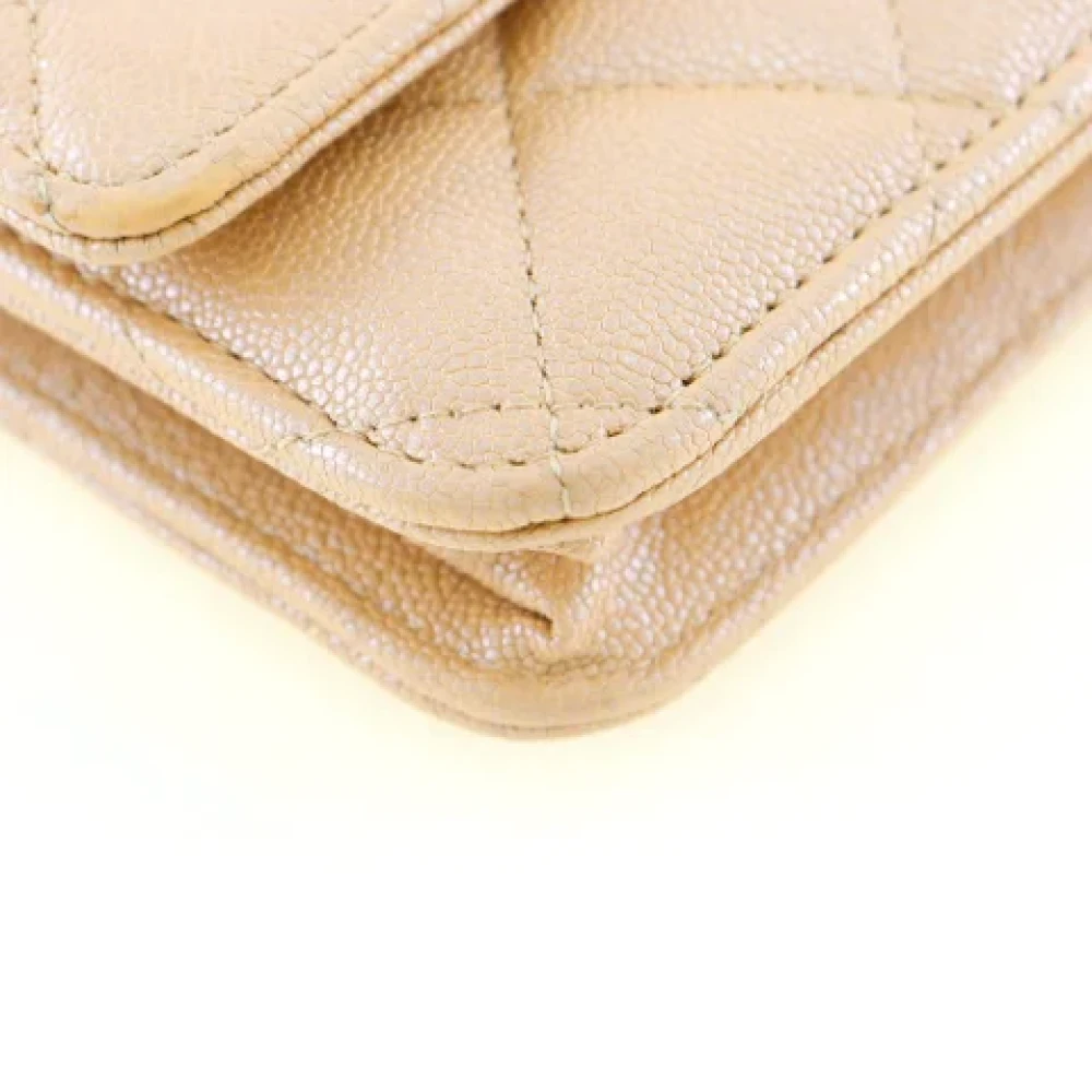 Chanel Vintage Pre-owned Leather chanel-bags Beige Dames