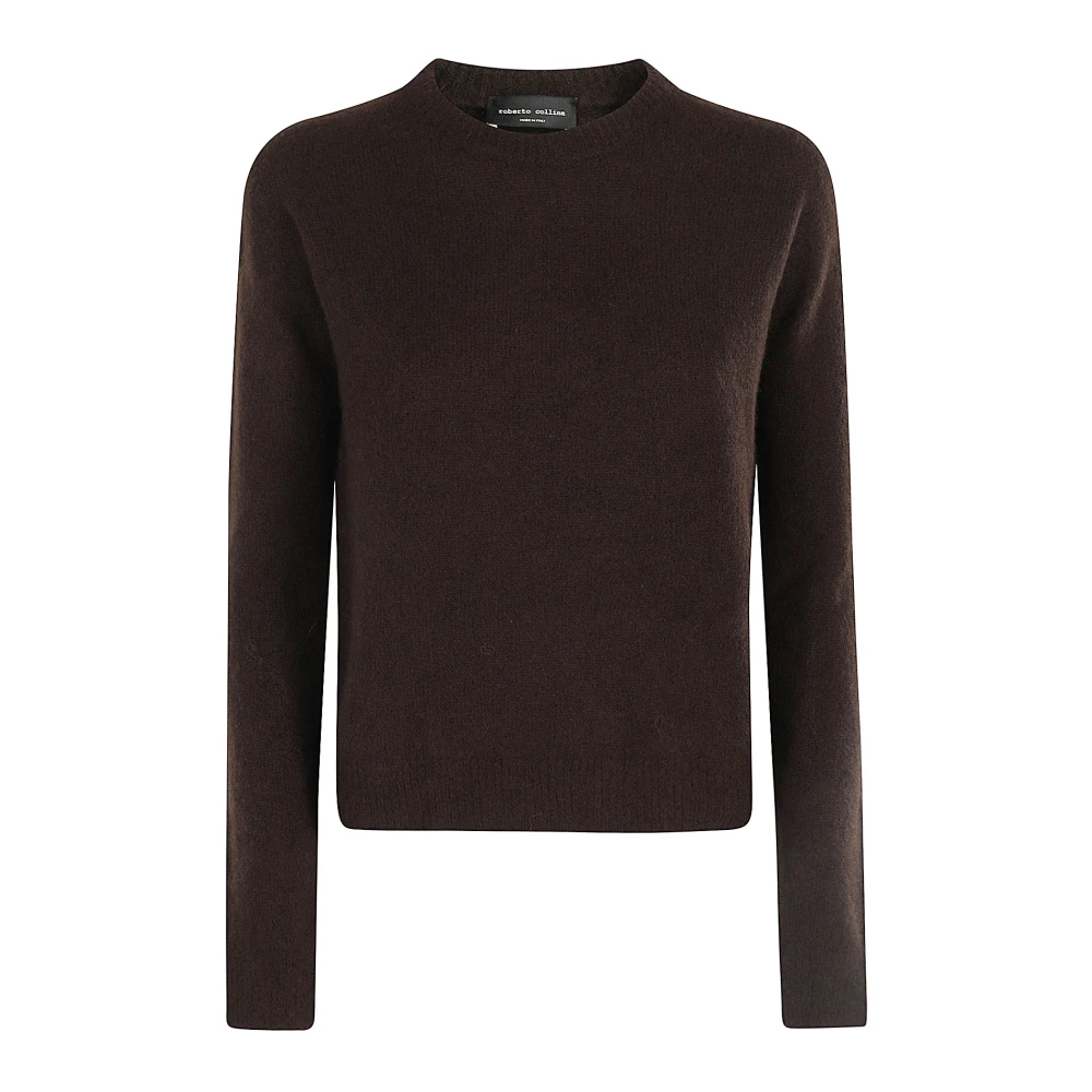 Roberto Collina Stijlvolle Crew Neck Sweater Brown Dames