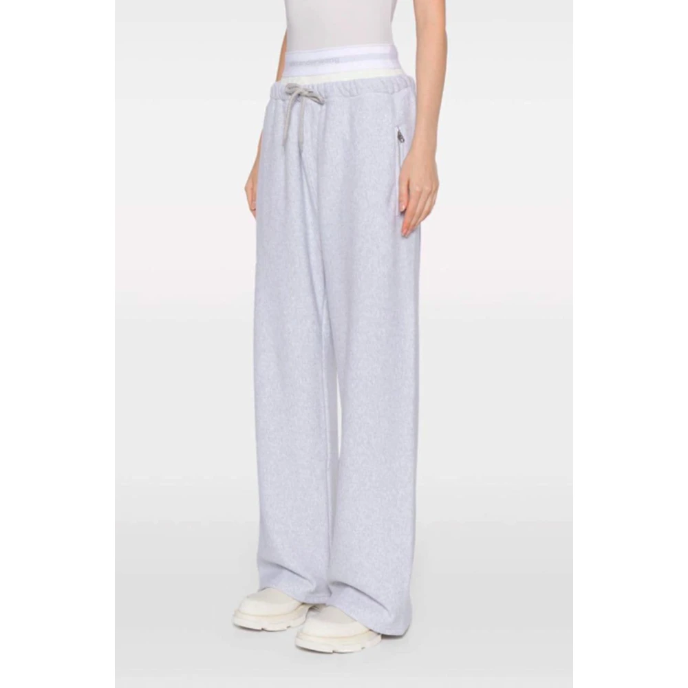 alexander wang Grijze Gelaagde Katoenen Broek Gray Dames