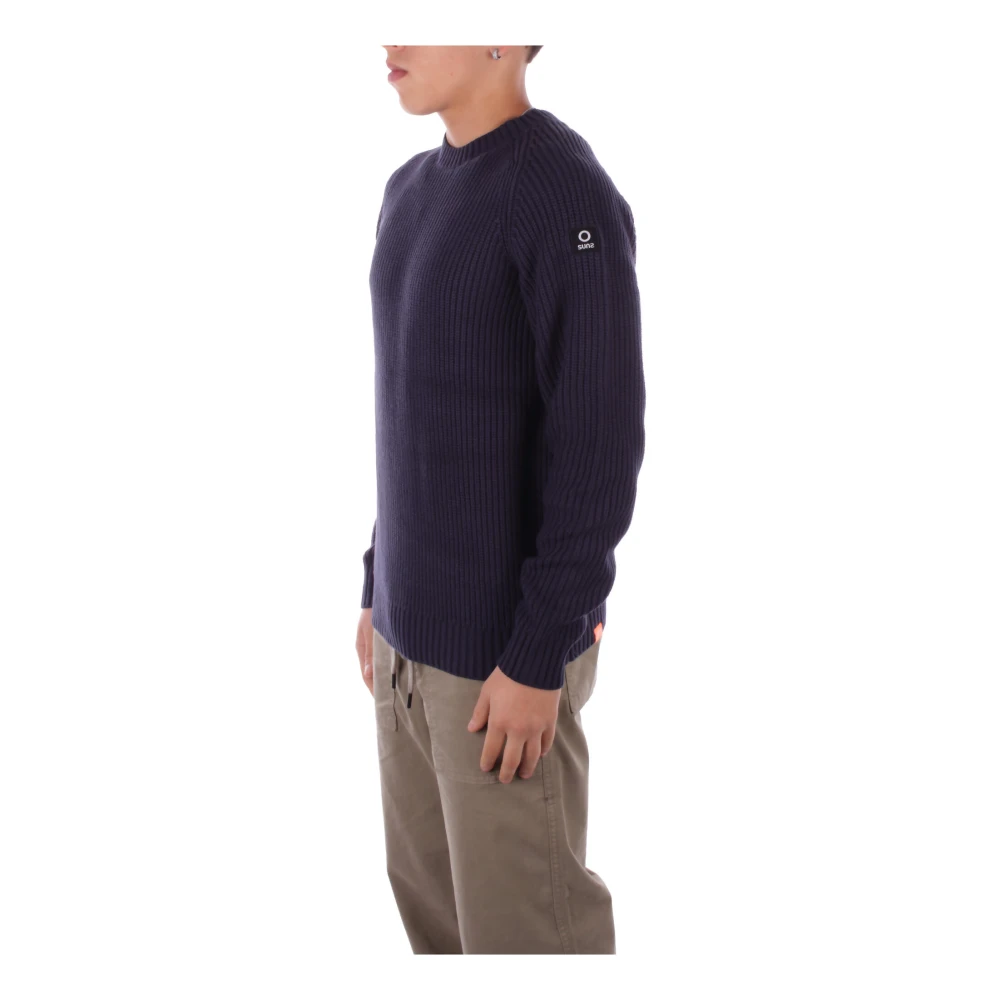 Suns Logo Sweater Regular Fit Katoen Acryl Blue Heren