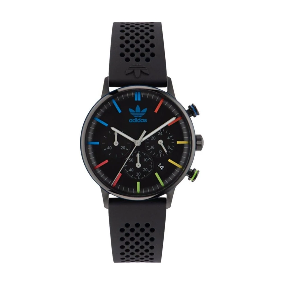 Adidas Unisex Black Silicone Quartz Analog Watch With Stopwatch
