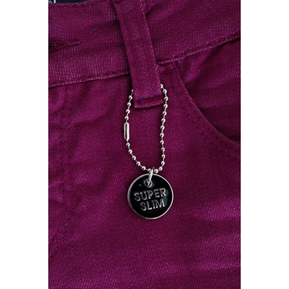 Costume National Elegante Paarse Super Slim Jeans Purple Dames