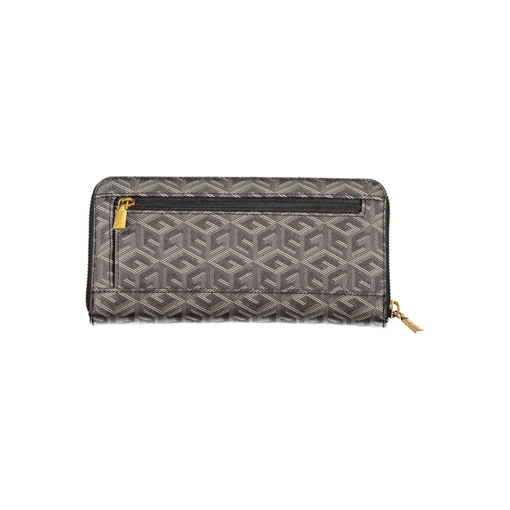 Guess Elegante Zwarte Portemonnee met Meerdere Vakken Black Dames