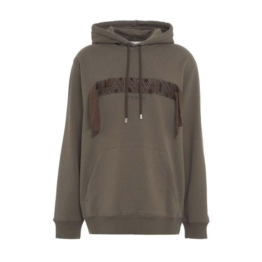 Lanvin Bruine hoodie met kangoeroezak Brown Heren