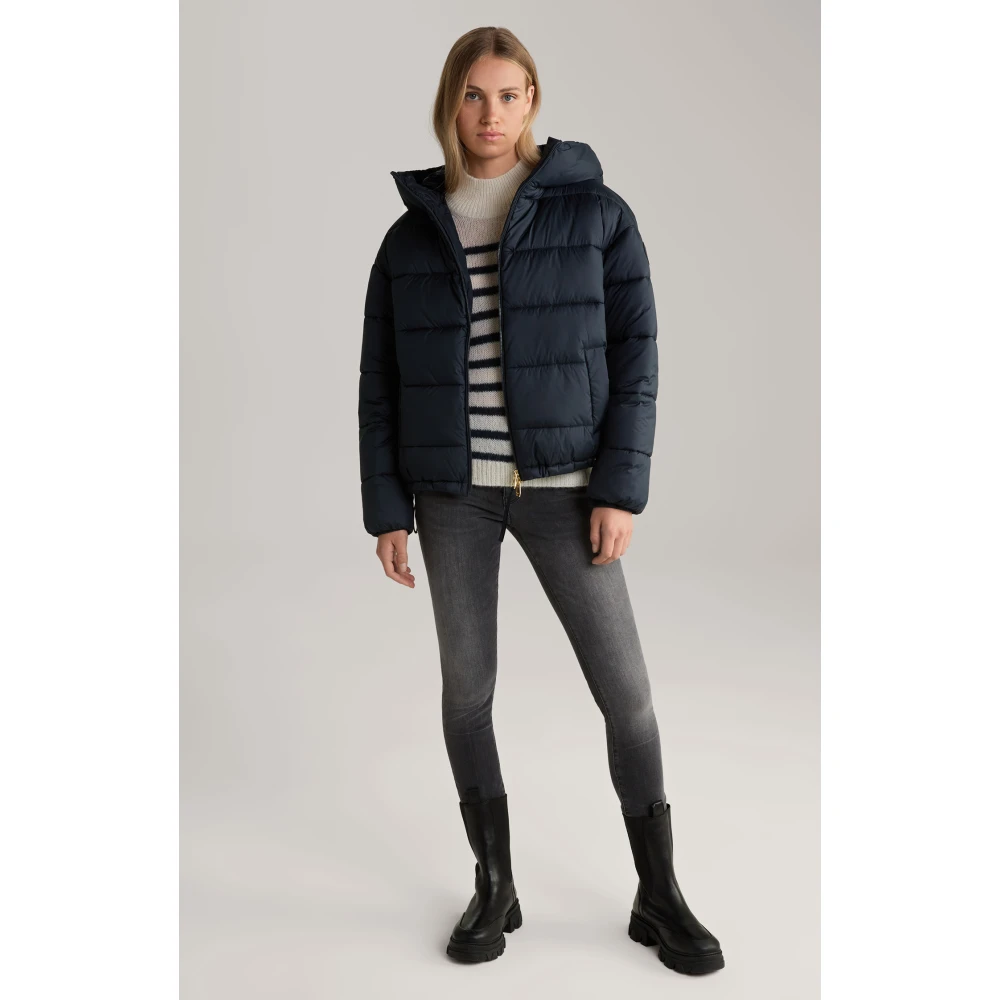 Joop! Korte capuchonjas in donkerblauw Blue Dames