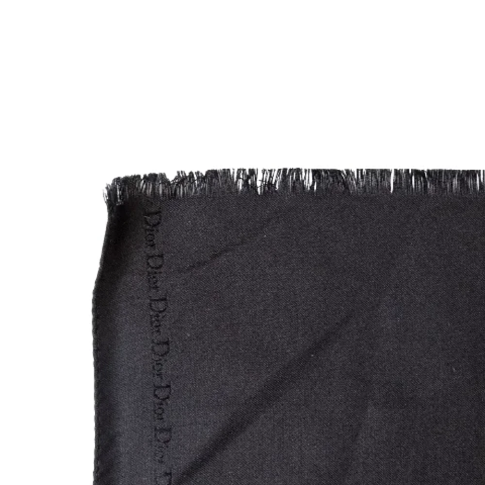 Dior Vintage Pre-owned Silk scarves Black Dames