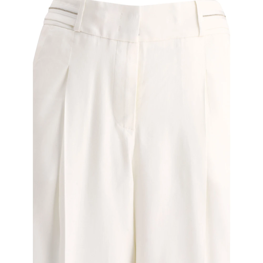 PESERICO Wide Trousers White Dames