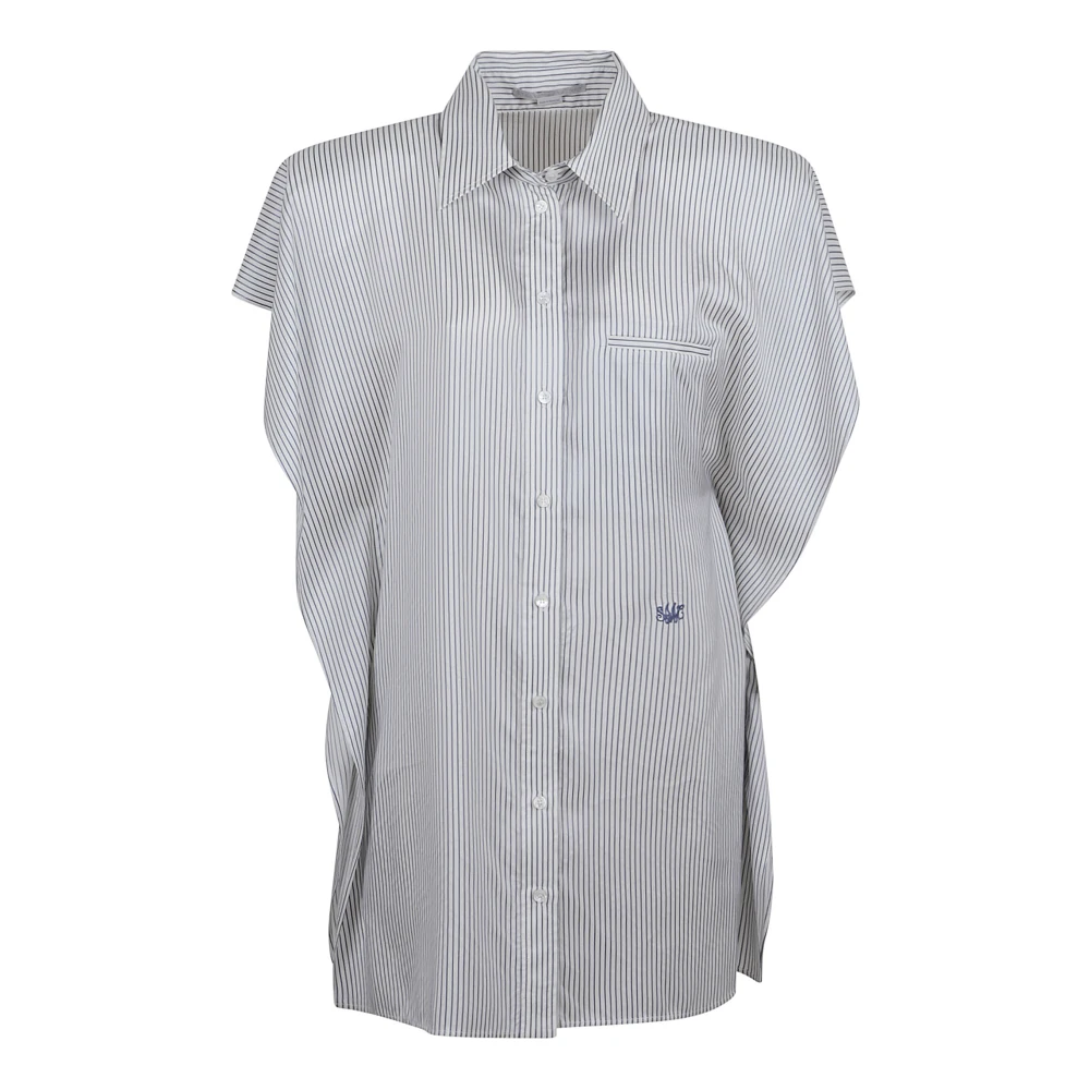 Stella Mccartney Witte Zijden Jurk met Voorknoop White Dames