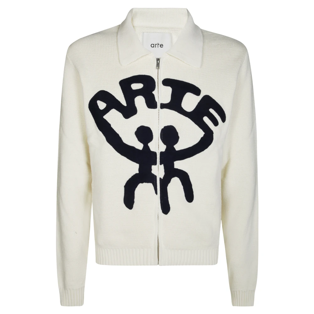 Arte Antwerp Beige Cardigan Logo - Male - Cardigans - S - Knitwear