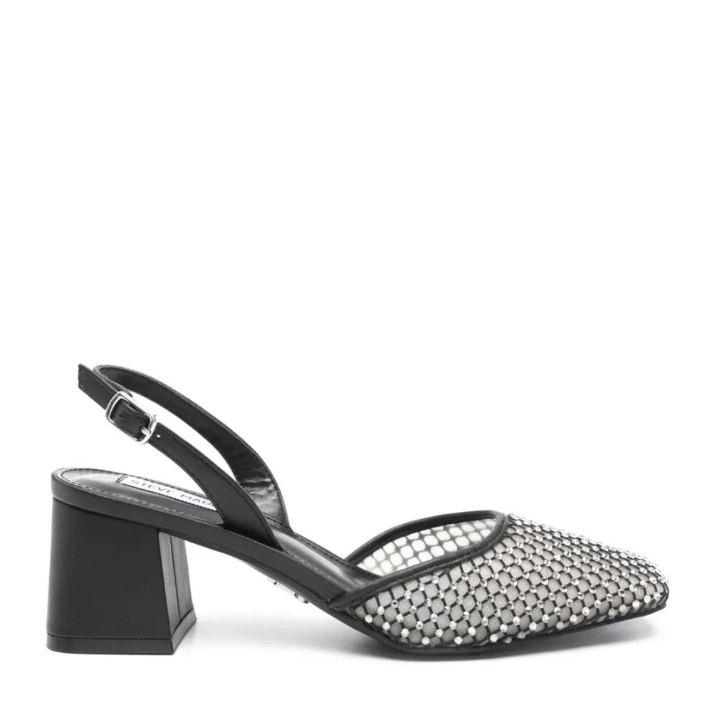 Steve Madden Black Pumps, Female, 3 Uk, Mesh Flat Shoes Square Toe