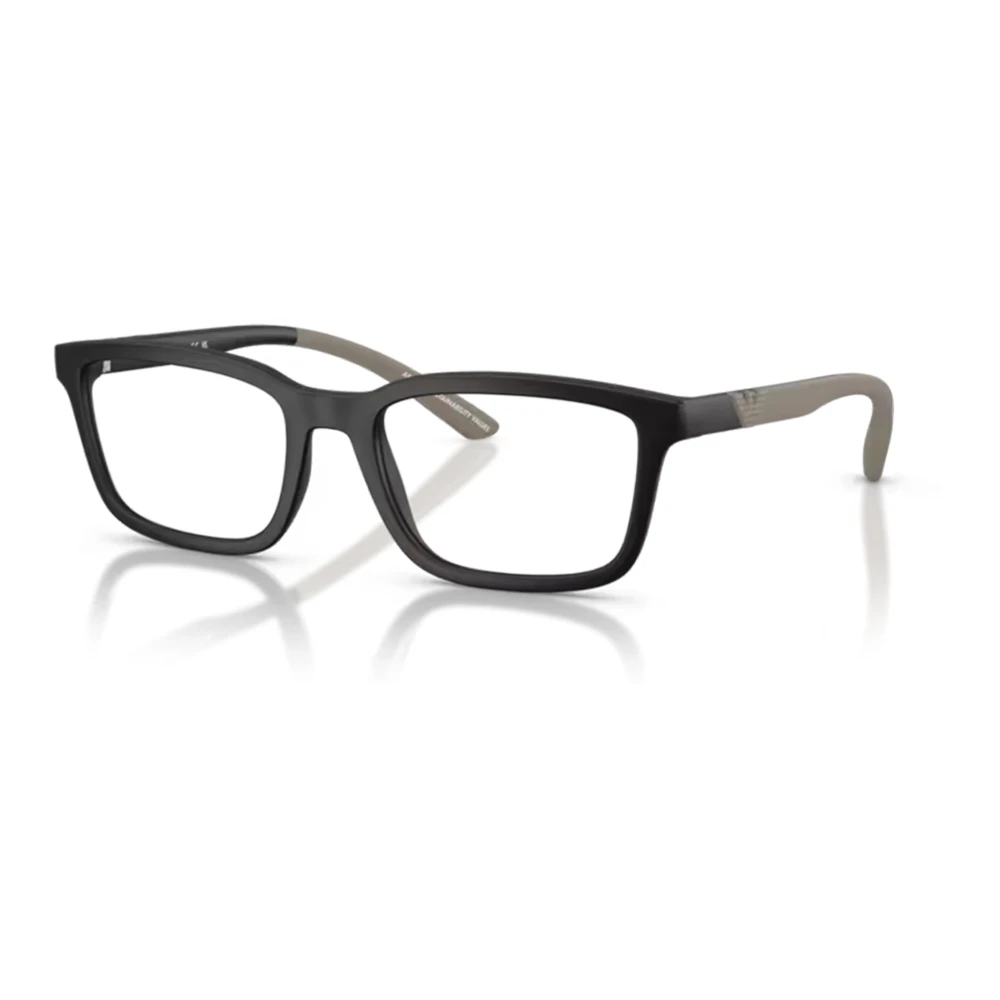 Emporio Armani Black Ea3259 5001 Man Optical Frames Injected Squared Normal - Image 3