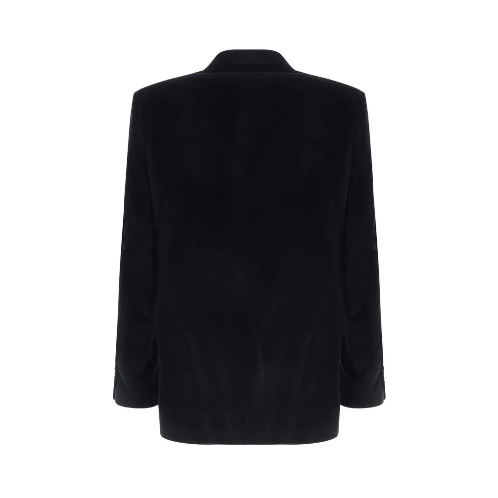 Dolce & Gabbana Fluweel Blazerjas met Revers Black Heren