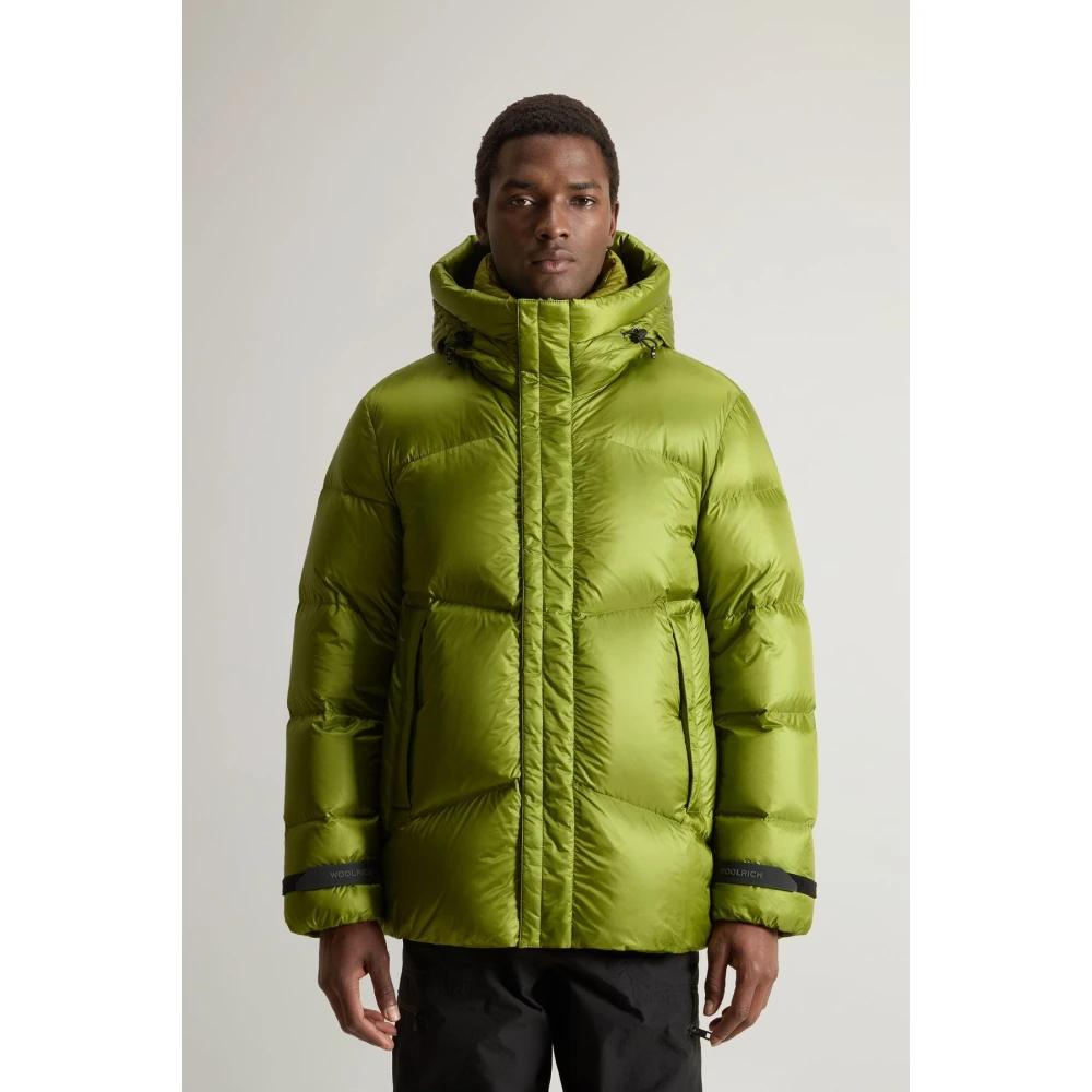 Woolrich Zuur Groene Nylon Pufferjas Green Heren