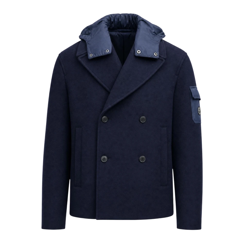 Armani Exchange Short Double-Breasted Jacket - Male - Blazers - Blue - Xl - Jackets