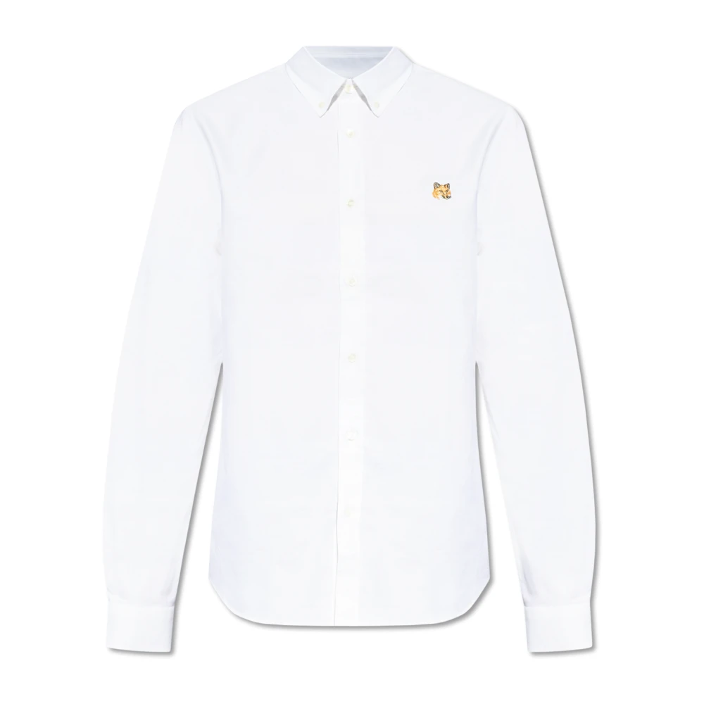 Maison Kitsuné Klassieke Oxford Overhemd Wit White Heren