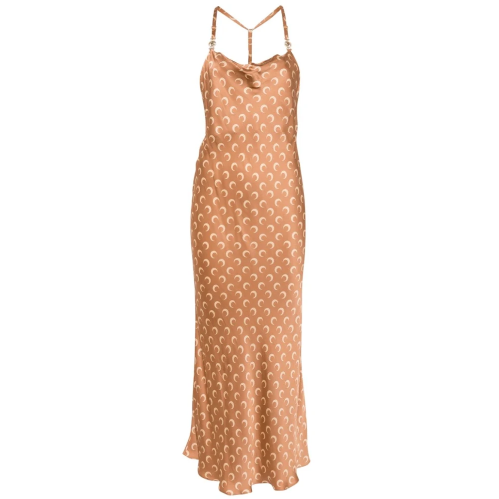 Marine Serre Bruine Jurk Collectie Brown Dames