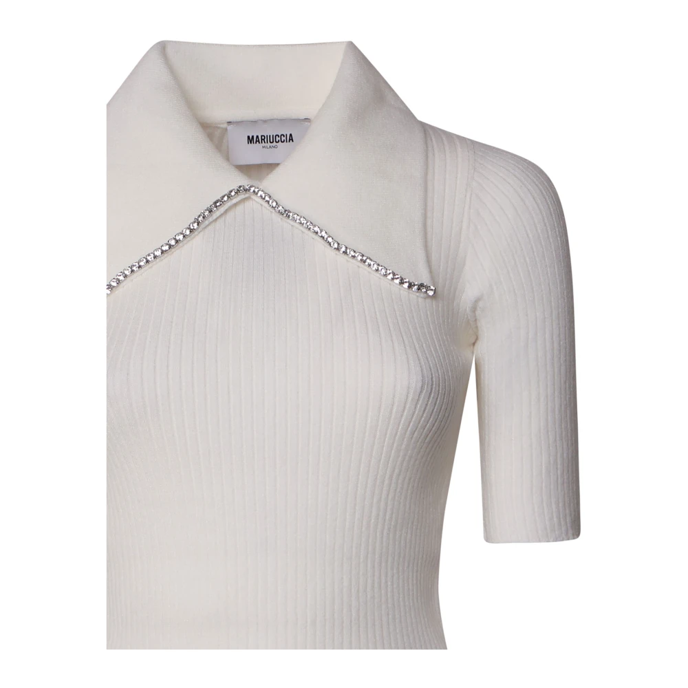 Mariuccia Milano Witte Korte Oversized Trui White Dames