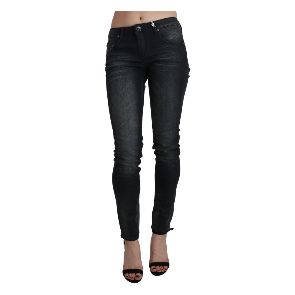 Acht Kvinno Svart Jeans Dam, W28, Denim, Low Waist Skinny Denim