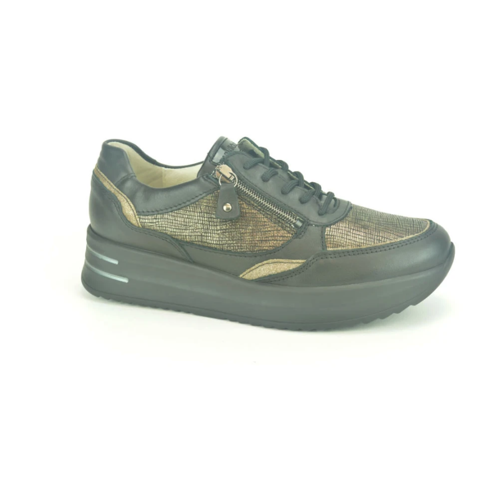 Waldläufer Brons Runner N.+tiret DZ Dames Schoenen Zwart