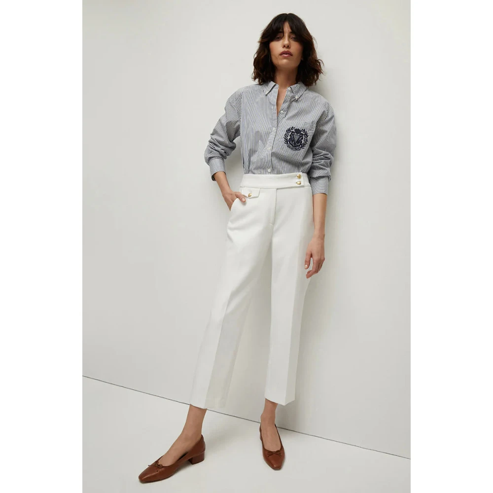 Veronica Beard Slim Fit Renzo Broek White Dames