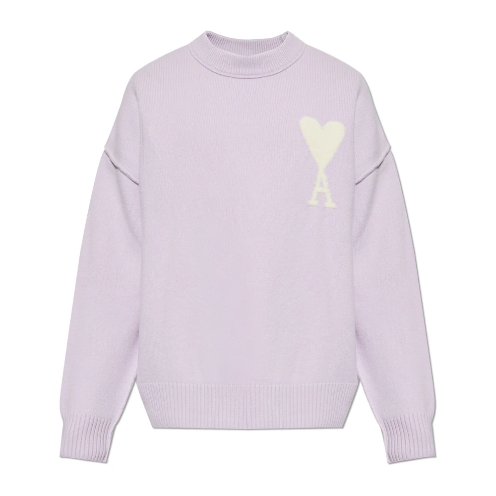 Ami Paris Gezellige Wollen Trui Purple