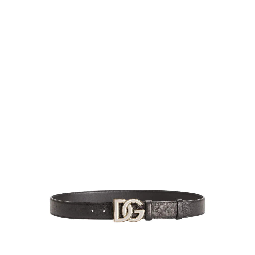 Dolce & Gabbana , Belts, Male, Black, 90 Cm, Leather Belt